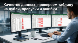 Проверка таблицы на дубли, пропуски и ошибки данных